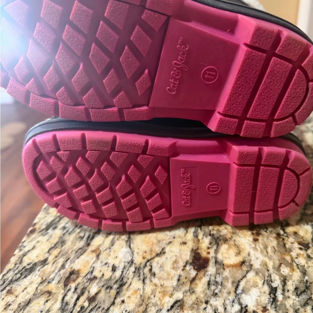Cat & Jack Pink and Gray Kids Snow Boots